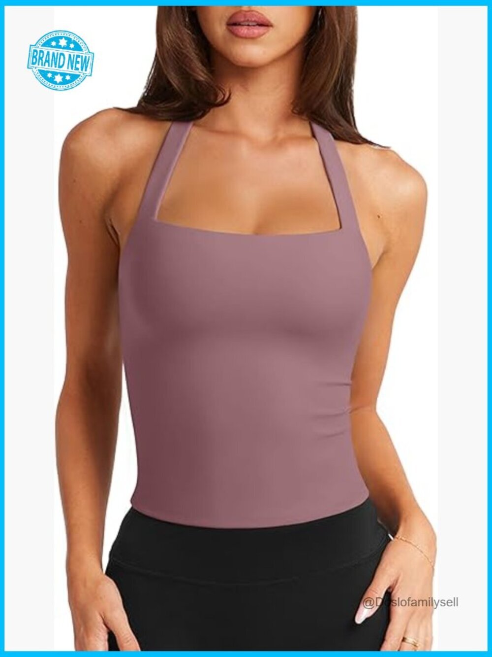 Halter Sports Bra Workout Tank Top Y2K Crop Top Sleeveless Wirefree